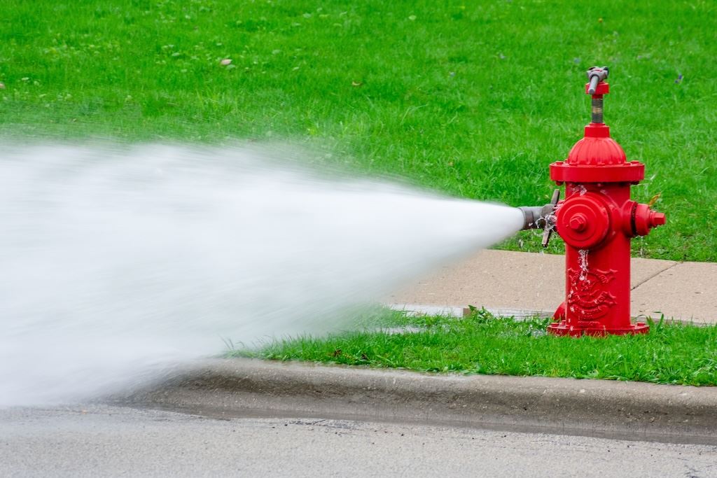 Hydrant Spraying Water